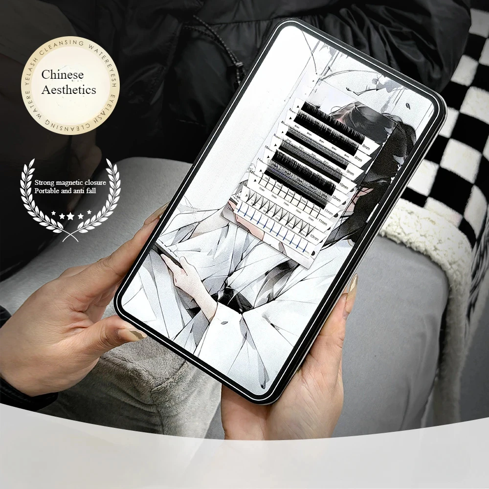 chinese style Magnetic Eyelash Storage Case Extended Magnetic Tray with Heightened Design for 7-15mm False Eyelashes For Gift