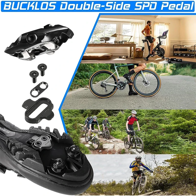 BUCKLOS M8020 M9120 Pedal Aluminum Alloy MTB Clipless Pedals For SPD System Self-locking Mountain Bike Pedal for Shimano