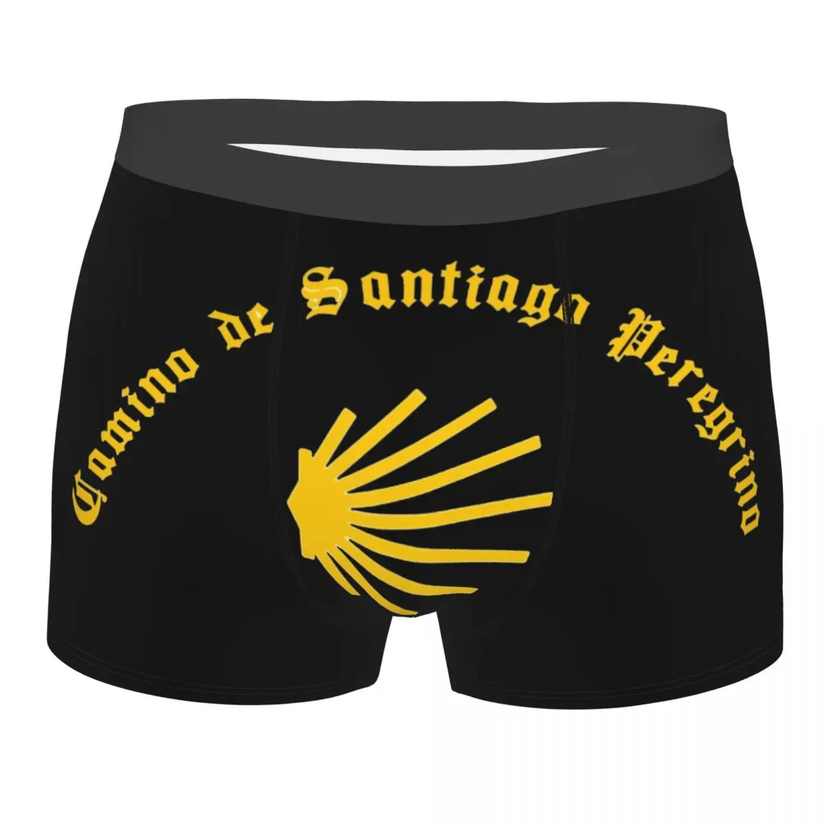 Custom Male Novelty Camino De Santiago Peregrino With Seashell Underwear Boxer Briefs Stretch Shorts Panties Underpants