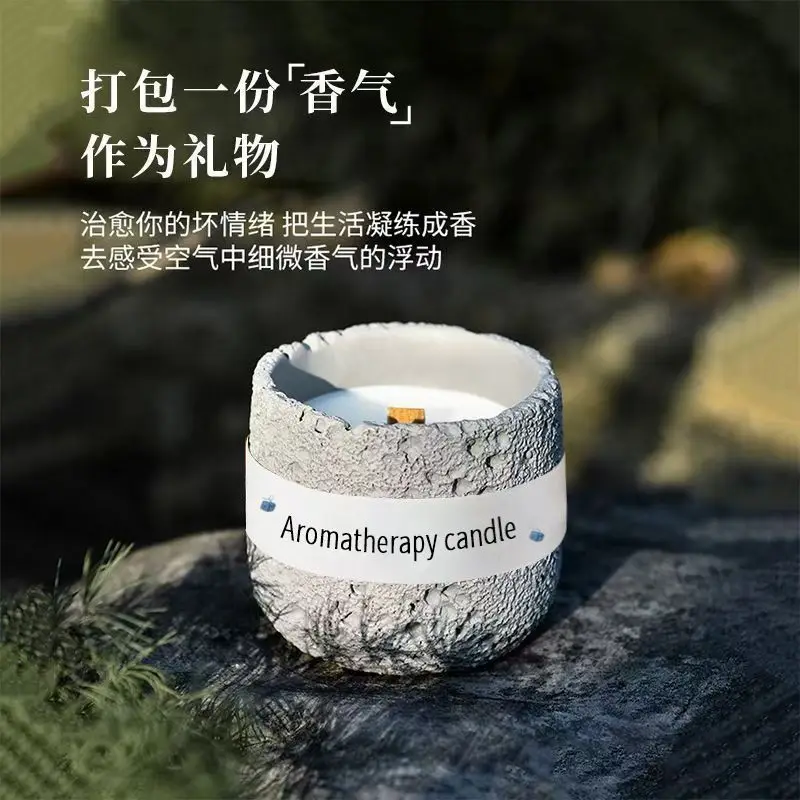 Home Decoration Aroma Candle, Planet-themed, Nordic-style, Colored Plaster Cup, Plant Essential Oil, Perfect Gift