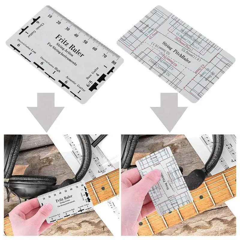 Guitar neck notch ruler radian measuring ruler string distance ruler guitar measuring  set
