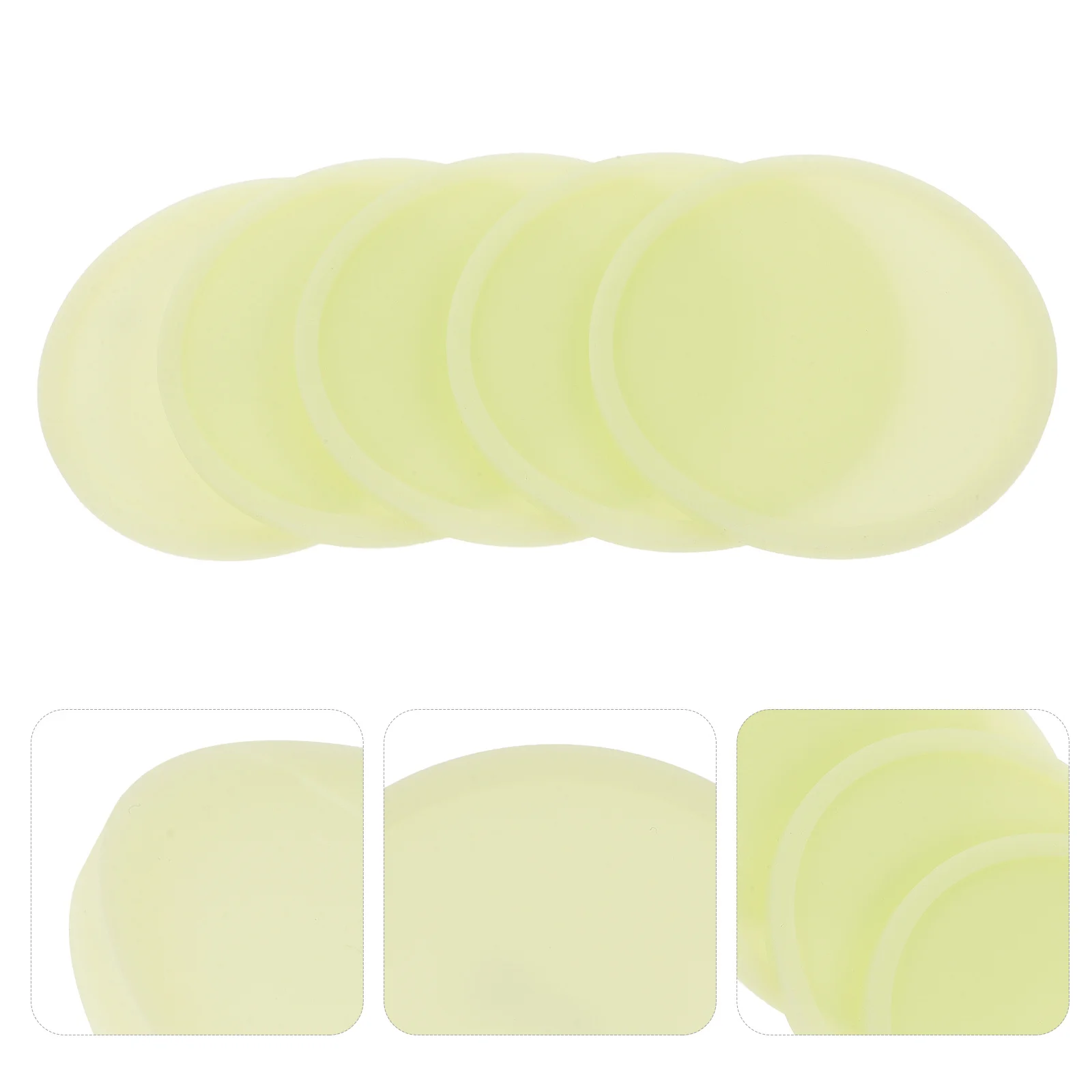 

5 pcs Silicone Coasters 10X10Cm Yellow Night Luminous Round Waterproof Anti-Slip Mat For Home Bar Coffee Beer Drink Table