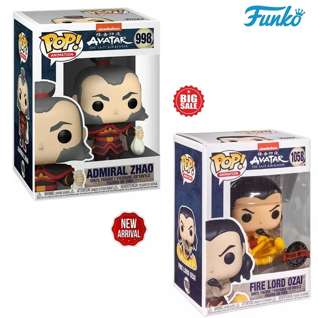 FUNKO POP Animation the Last Airbender Avatar 1058 Fire Lord Ozai Azula 542 Admiral Zhao 998# Vinyl Figure Collection Model Toys