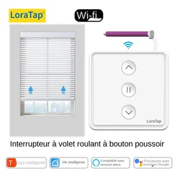 LoraTap Roller Shutter Curtains Blinds Push Button Switch Tuya Smart Life Electric Motor Engine Connected WiFi Alexa Google Home