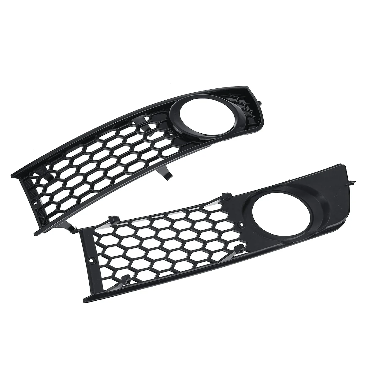 Pair Front Bumper Side Fog Light Grilles Grill Mesh Honeycomb For Audi A4 B6 2001-2005 8E0807681 8E0807682 Not Fit S-line