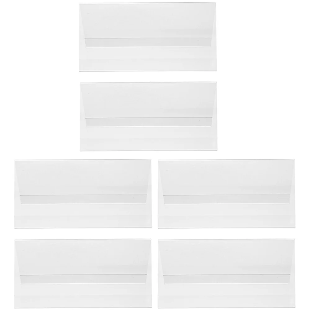 

5PCS Acrylic Conference Table Cards 150x100mm Reusable Display Sign Desk Name Plate Table Number Stands Blank Invitations