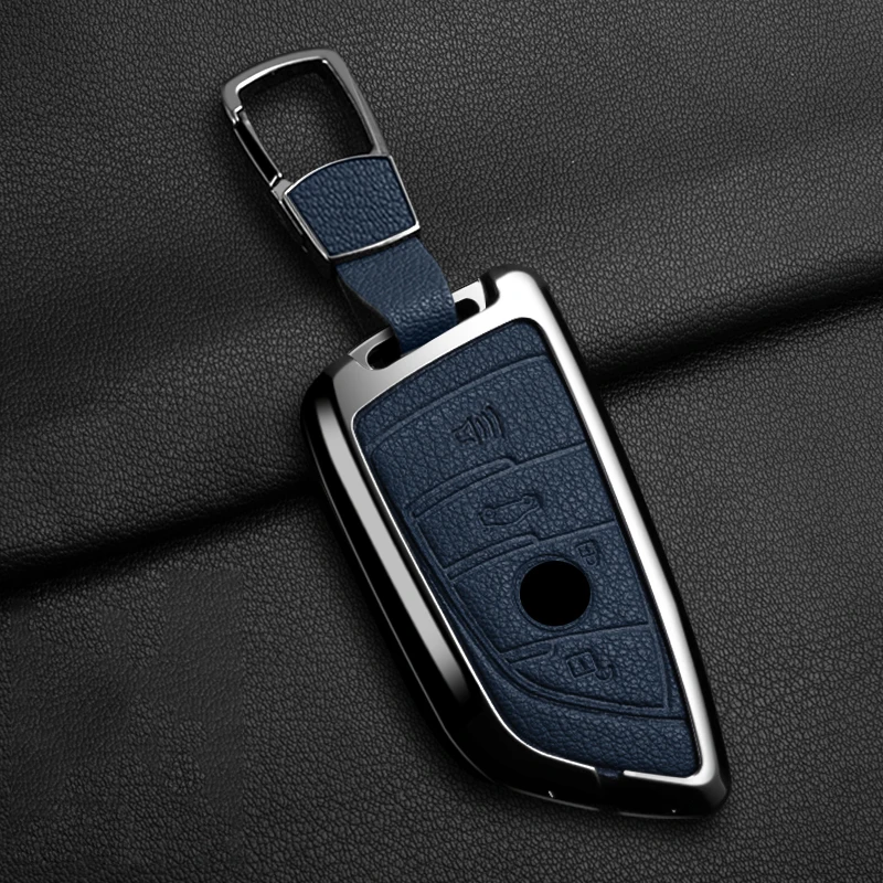 Metall-Leder Autoschlüssel-Hülle für BMW X1 X3 X5 X6 X7 1 3 5 6 7 Serie G20 G30 G11 F15 F16 G01 G02 F48 Schutzhülle Tasche – Detail 19