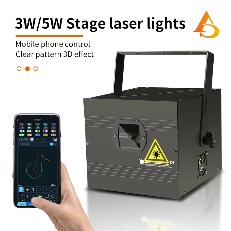3D Animation  3W 5w Laser Light Scanner DJ ILDA DMX Beam Projector Bar Club Disco Christmas Party Wedding Show Light