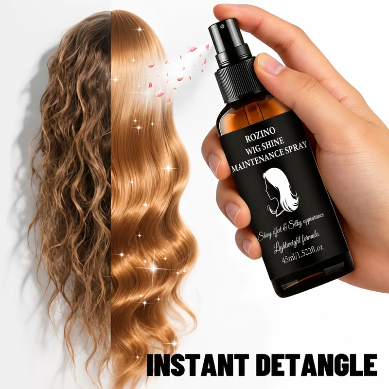 Rozino Wig Shine and Smoothness Maintenance Spray, Imported from Spain, Contains Softening and Nourishing Ingredients, Instantly Enhances the Shine of the Wig Surface, Makes Hair Strands Smooth to the Touch, Lightweigh