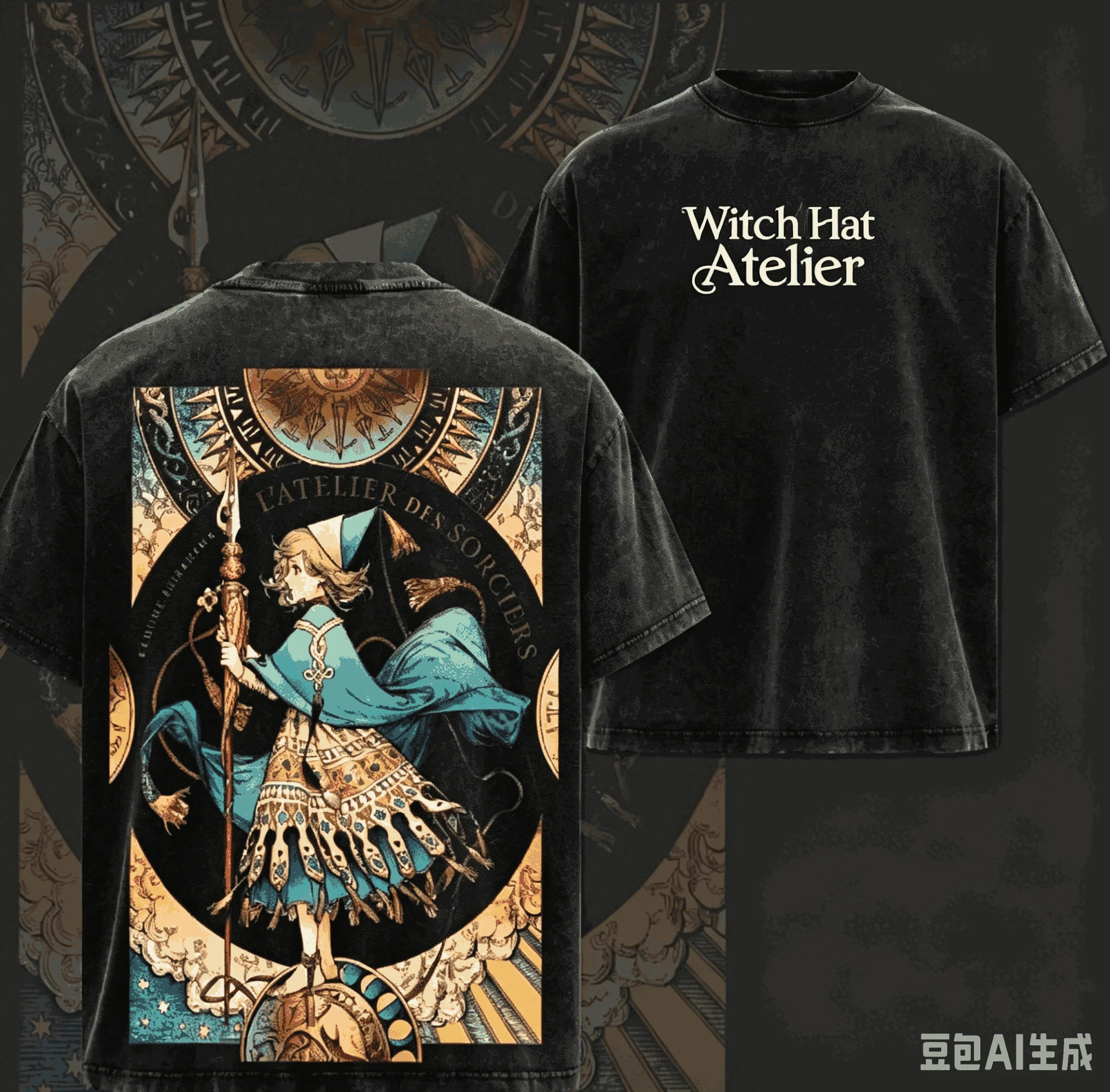 Witch Hat Atelier Washed T-shirt 2026 New Model personality Clothes shirt Vintage Loose Year round clothing Short Classic Gift