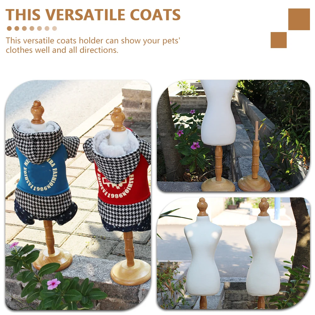 

Pet Clothes Model Rack Full Body Wood Mannequin Dress Display Holder Pet Accessory Versatile Coats Hanger Premium