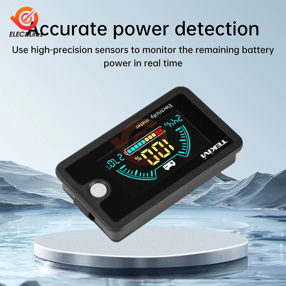 6839D Battery Voltmeter DC 8V-100V Capacity Indicator Power Meter Lithium LiFePO4 lead-acid cell 12V 24V 48V LCD Screen Display