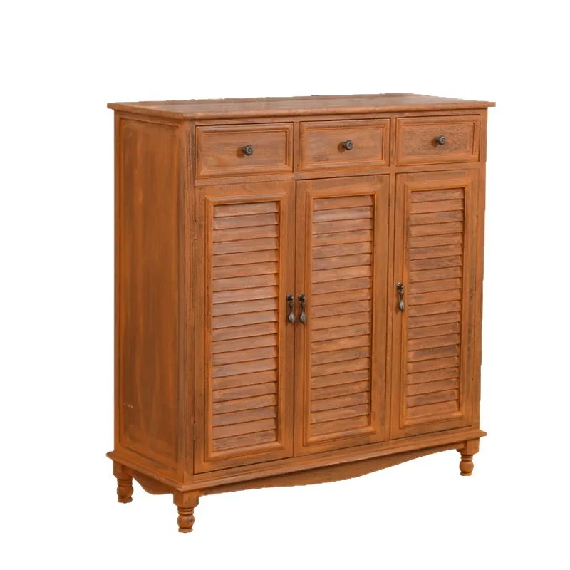 @Shoe cabinet household large-capacity entrance cabinet pure solid wood storage economical multi-layer integrated wall balcony