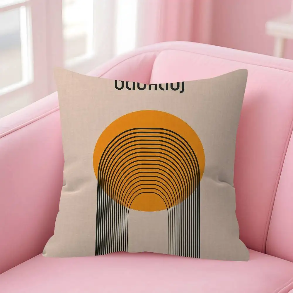 Abstract Bauhaus Style Double-sided Printed pillow cover Short plush Suitable living rooms bedrooms sofas throw cushion cover