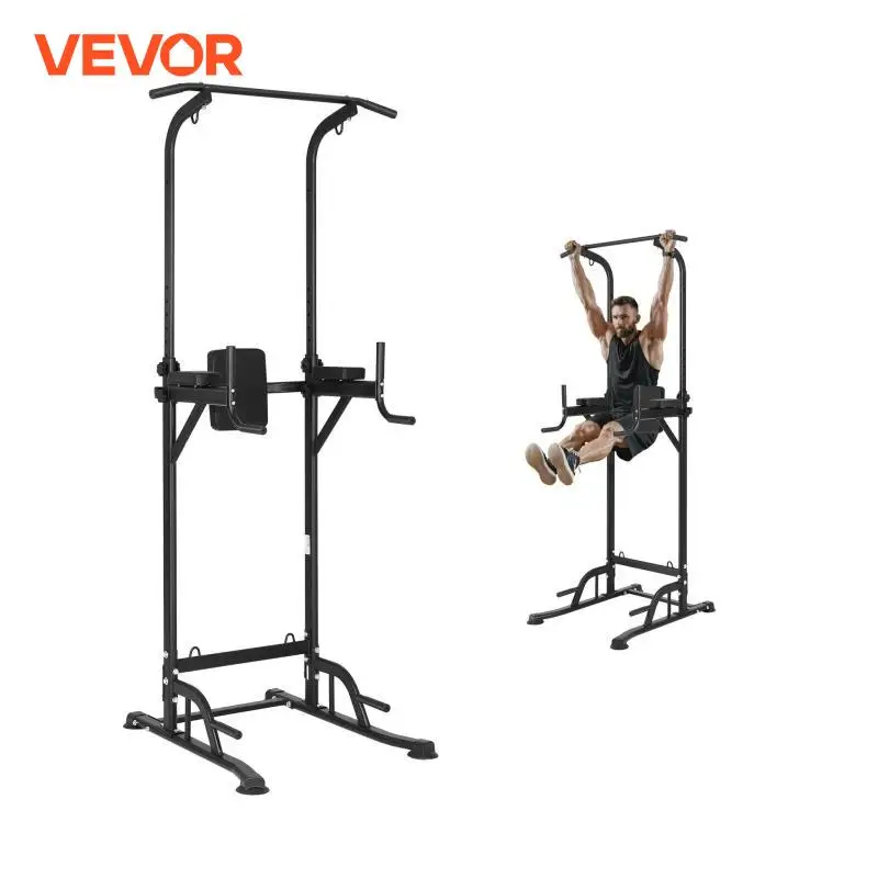 VEVOR Power Tower Dip Station,Adjustable Pull Up Bar Stand Multi-Function Home Gym Strength Training Fitness Workout Equipment 