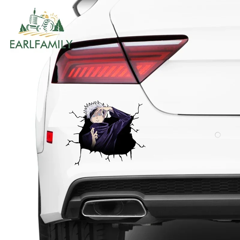 EARLFAMILY 13cm x 10.6cm for Crack Anime Gojo Satoru Car Stickers Windows Auto Decal Motorcycle Funny Surfboard Caravan Decor