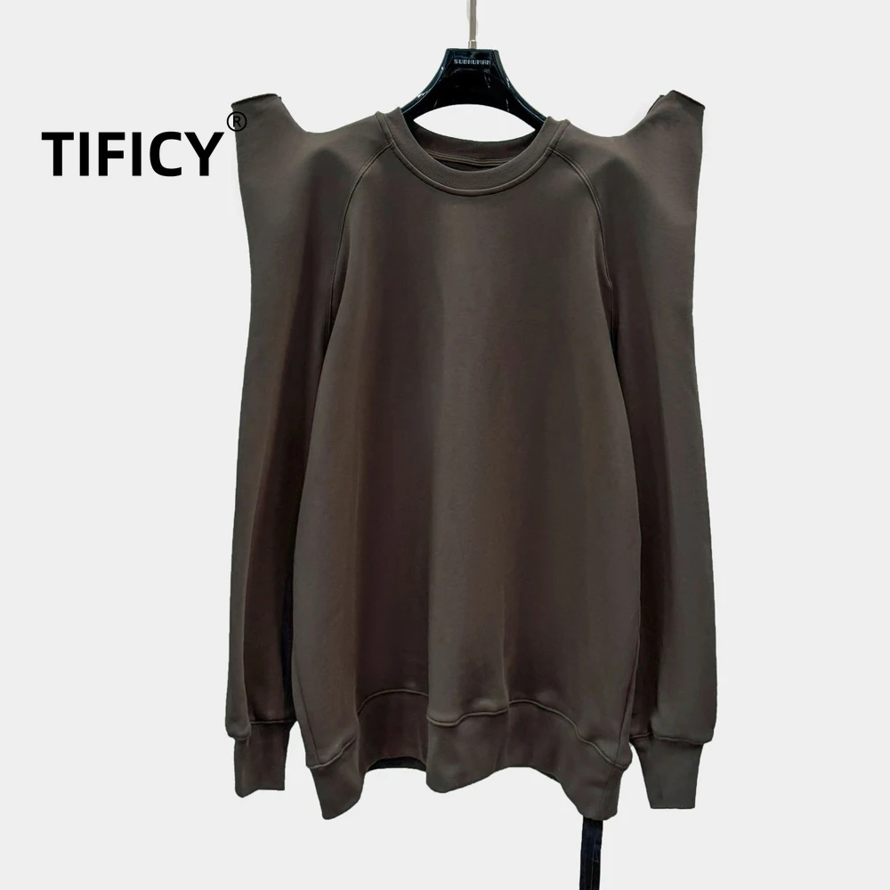 

High Street Dark RO Style Sweatshirts Tops Women's Autumn and Winter Deer Antler Camel Hump Hoodies Sweatshirts Long Sleeved