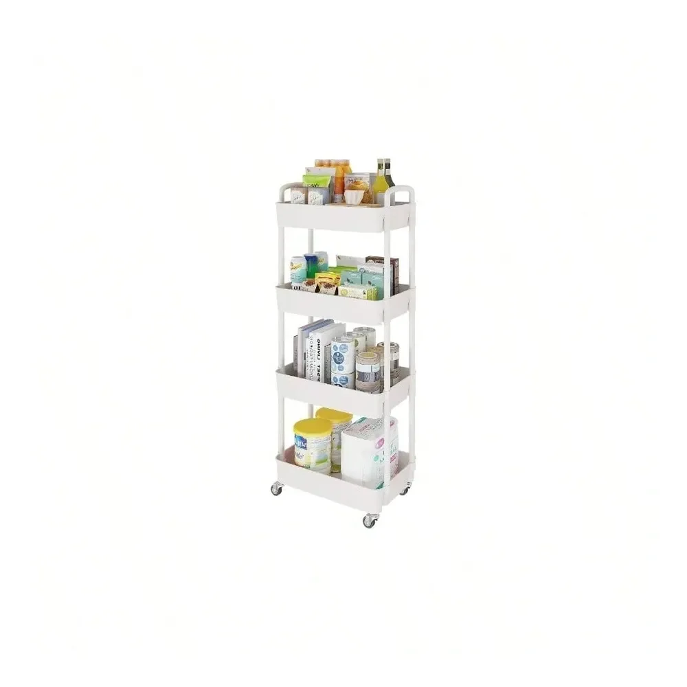 

Tier Kitchen Storage Cart, Multifunction Utility Rolling Storage Organizer, Mobile Shelving Unit Cart With Lockable Wheels Bath