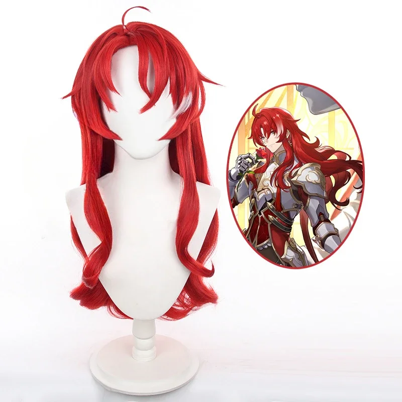 

Honkai Star Rail Argenti Cosplay Red Wig 70cm Cosplay Anime Red Long Curly Hair Large Waves Heat Resistant Synthetic Wigs