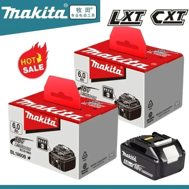 Original Makita 18 V Akku, wiederaufladbarer Elektrowerkzeug-Akku, austauschbarer LED-Lithium-Ionen-Akku LXT BL1860B BL1860BL1850 BL1830