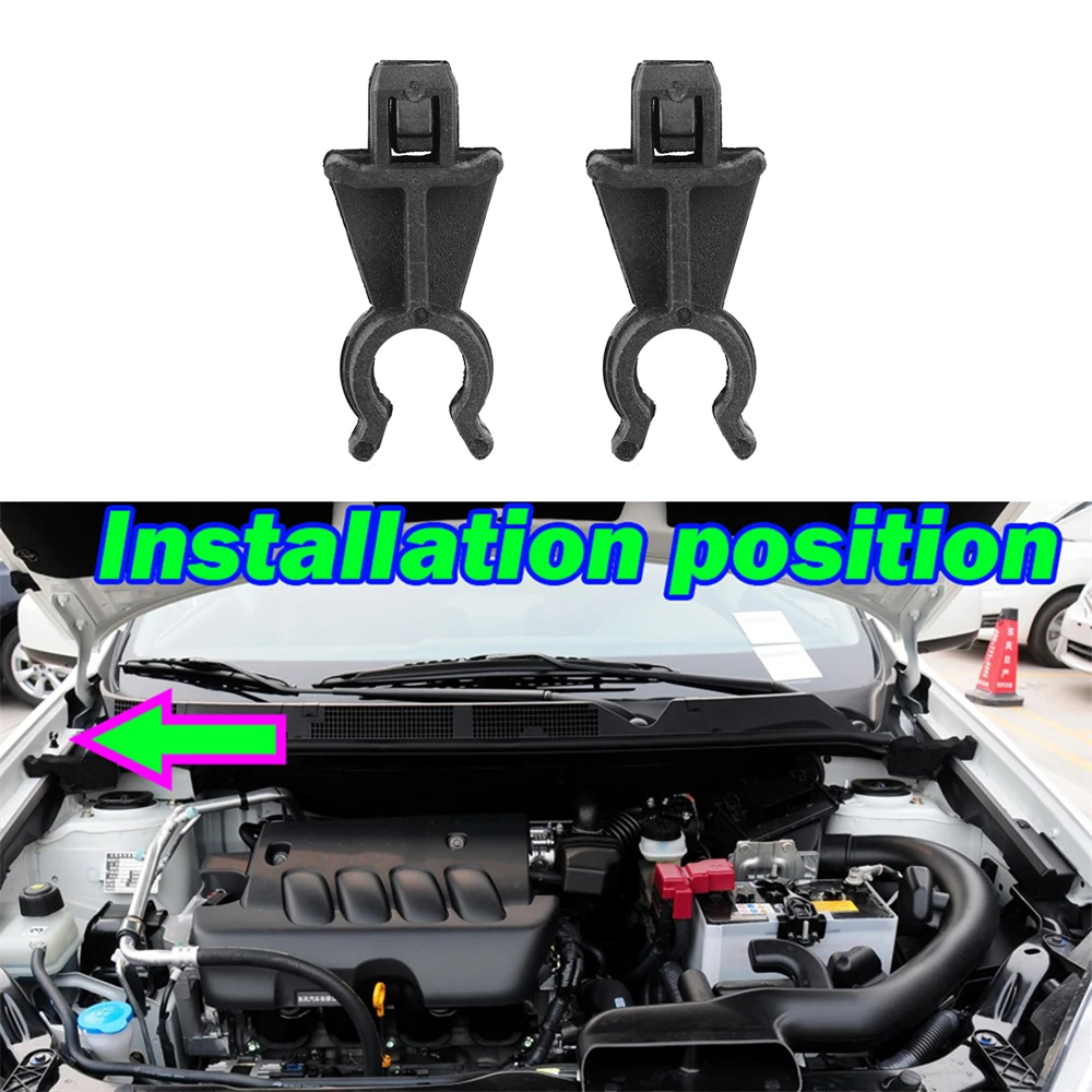 2pcs Hood Support Rod Clip 65722-EB300 Retainer For Nissan Dualis J10 Qashqai/Qashqai+2 J10 2006-2013/Navara D40