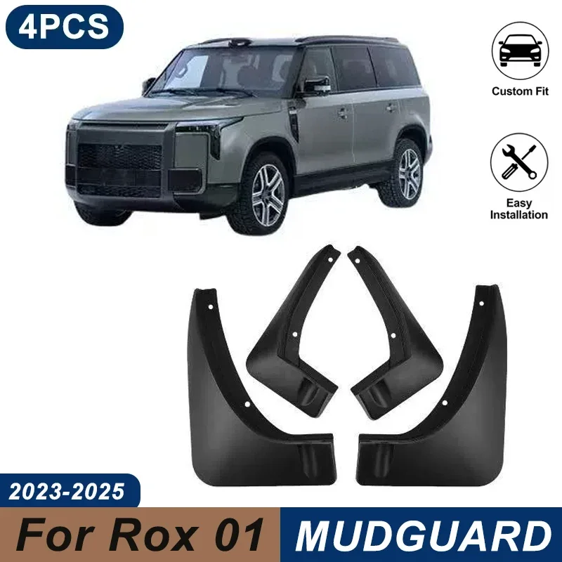4PCS Car Mud Flaps For Rox 01 2023-2025 Waterproof Anti-Splash Fender Mudguards Auto Exterior Accessories