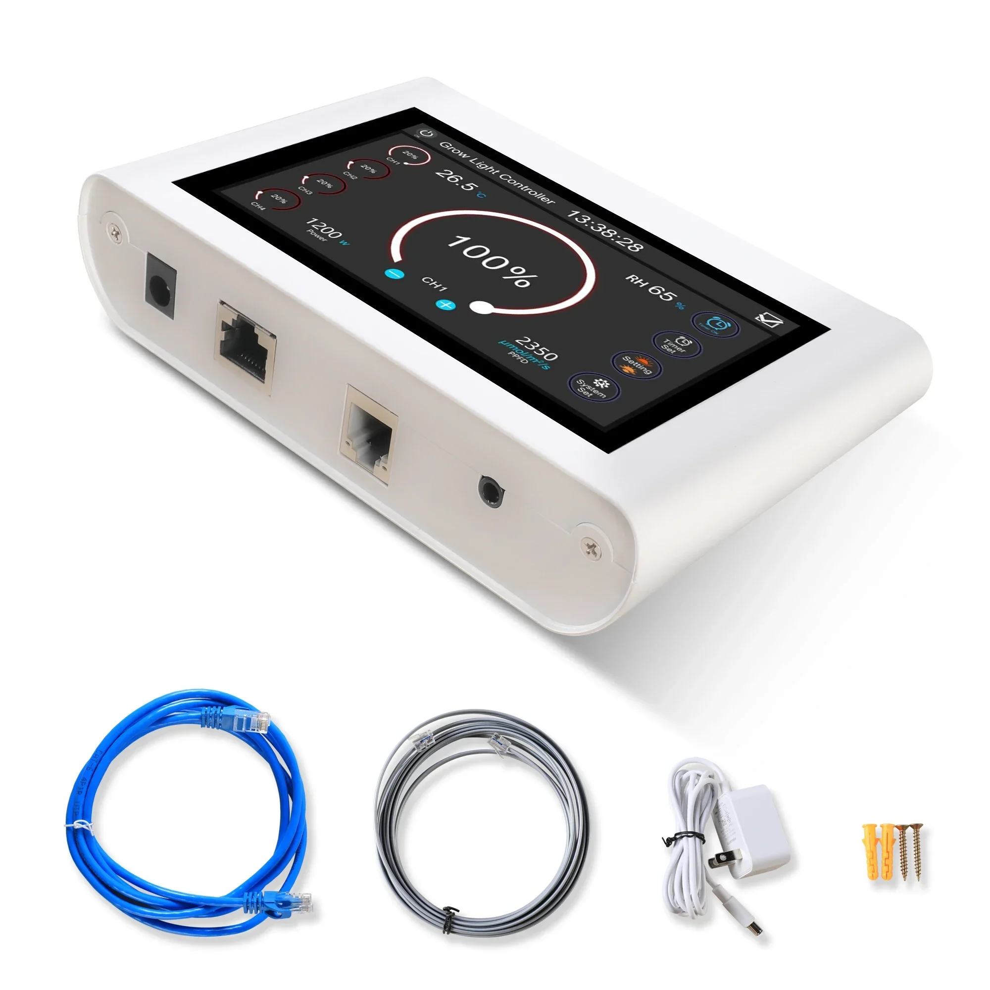 RJ 14 Smart BT Controller Phlizon LED Grow Light Controller 640W 720W 1000W Timing Dimming Controller with Temp Humidity Sensors