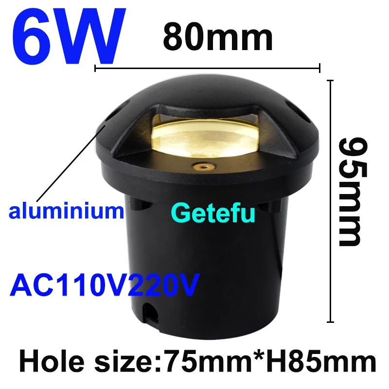 Außen beleuchtung 12w 6w 3w Gartenhof Stufen treppe Boden deck LED Einbau leuchten LED unterirdische Scheinwerfer ac110 220v – Detail 8