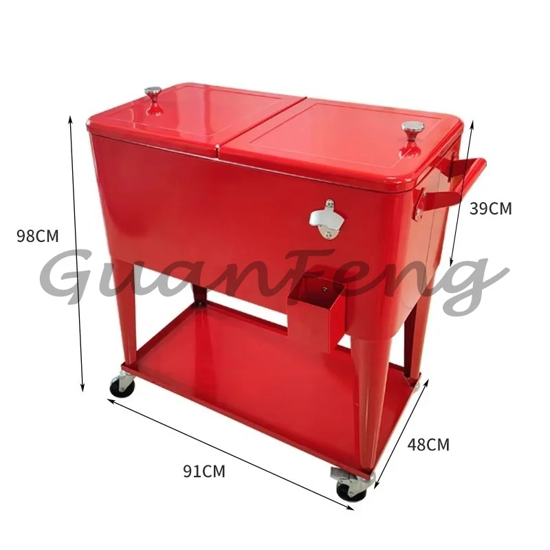 Outdoor Terrace Coolers and Retro Carts Retro ice can reuse plastic liquor and food coolers