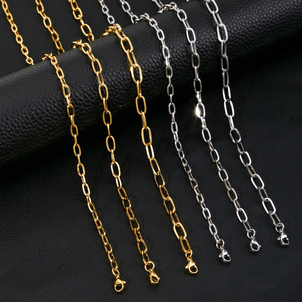 HIYEE Edelstahl-Halskette mit rundem Boden für Herren, dreifarbige Kombinationsbefestigungen im Hip-Hop-Stil, Schmuck, Geschenk für den Freund