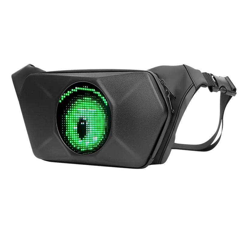 Waterproof LED Shoulder Bag Unisex Hard Shell Motorcycle Bags Bicycle Cycling Motocross Pack Mobile Phone Control LED Fanny Bag