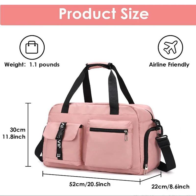 Travel Gym Duffle Bag Dance Sports Handbag Wet Pocket Shoe Compartment Shopping Hospital Overnight Lightweight Gear Backpack