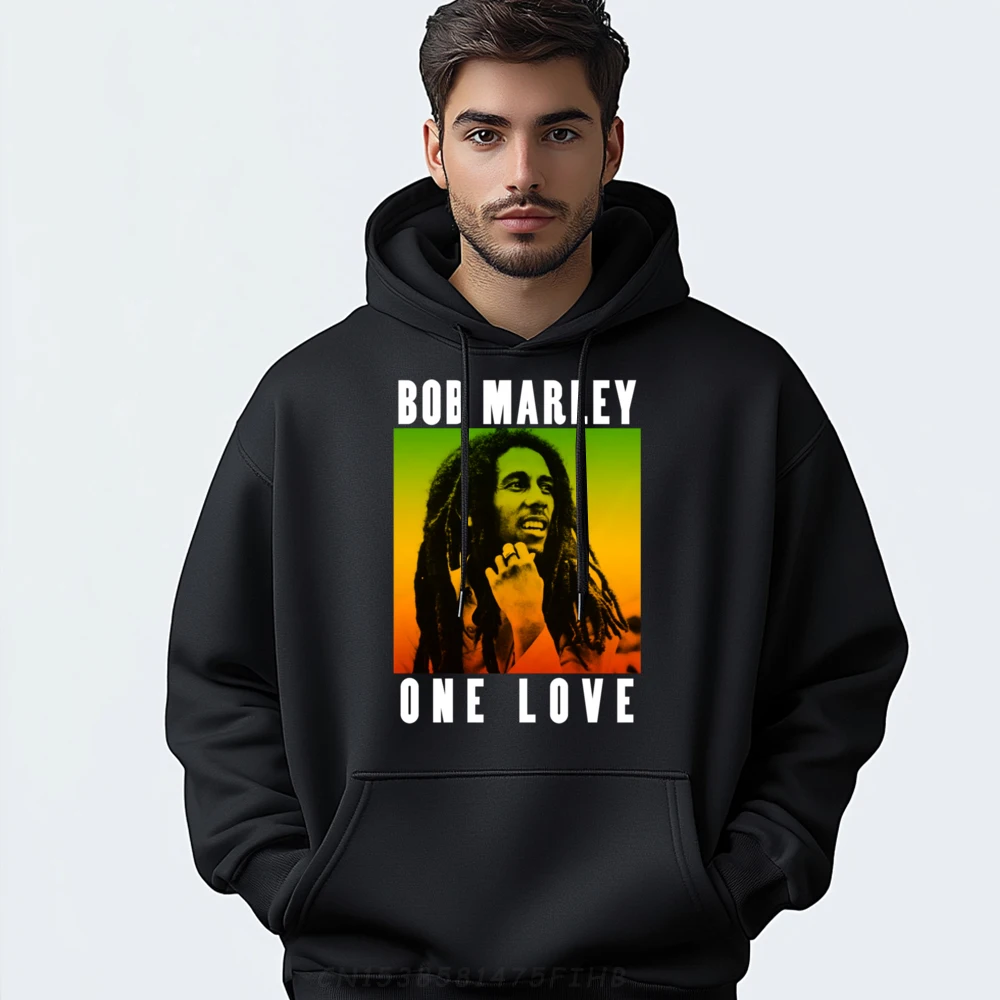 

Bob Marley One Love Gradient Crazy Crew Neck Mens Hoodies Graphic Hip Hop Printed Long Sleeve Casual Clothes