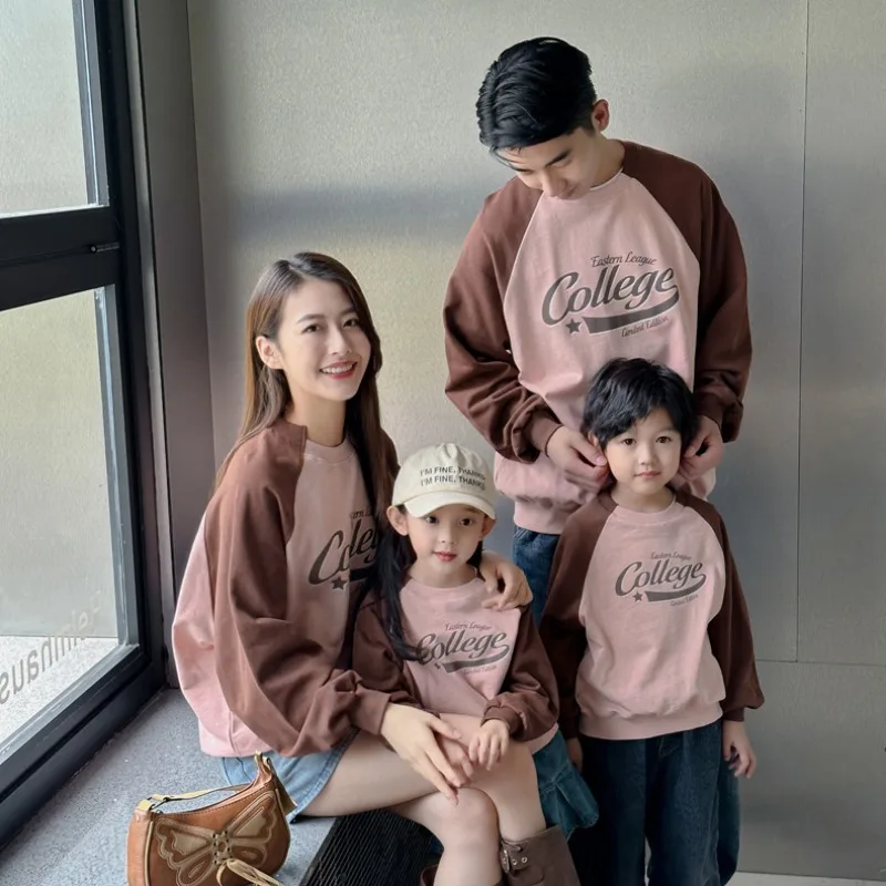 

Mom Daughter Tops Dad Son Sweatshirts Fashion Korean Style Winter Autumn Family Matching Clothes Children's Shirts Pullovers Top