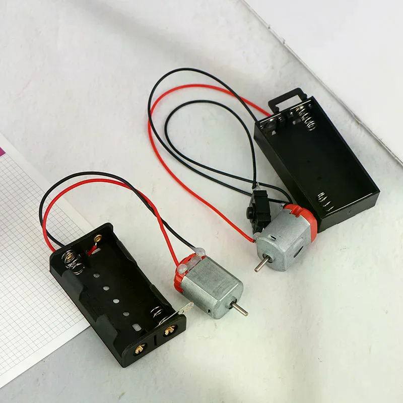 130 Motor Kit With 2x Battery Storage Case And Switch 16500 RPM Mini Student DIY Electronic Motor Circuit Models Kit