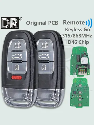 DR 오리지널 PCB 4G0959754J 315MHz 8T0959754K 868MHz ID46 PCF7945AC 키리스 고 자동차 리모컨 키 (아우디 A4 A5 A6 A7 Q5 2008-2018)
