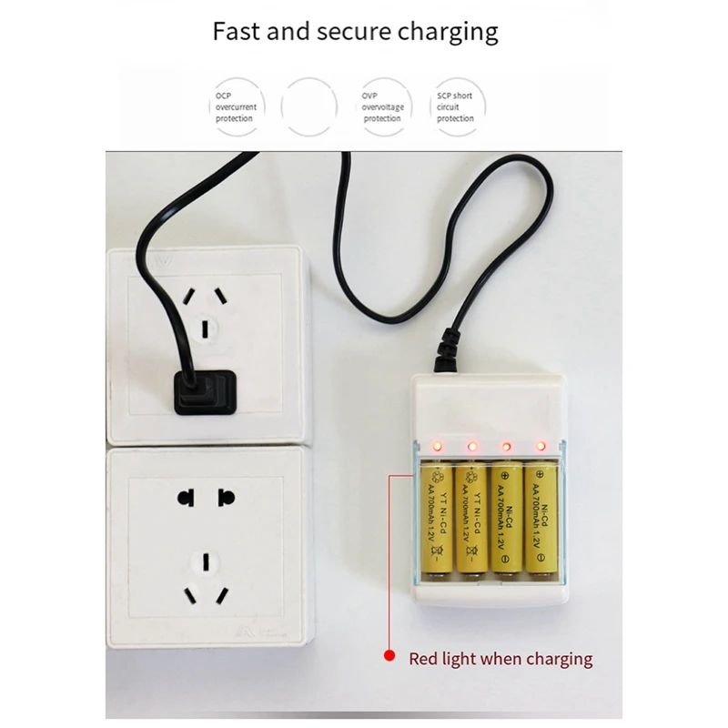 Charging Stand Retractable Four-Slot AA/ AAA For Rechargeable Batteries