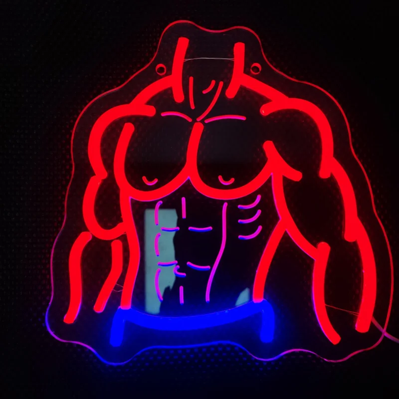 Fitness Neon Light，Muscle Body PatternLEDLamp，Gym/Store/Room Neon Light，Decorative Lamp，5VVoltageLEDNeon Light