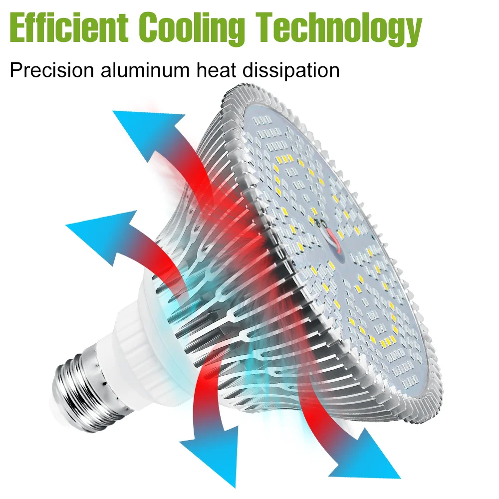 150 واط E27/E14 LED تنمو ضوء الطيف الكامل مصباح النبات UV/الأشعة تحت الحمراء داخلي الزراعة المائية زهرة العصارة زراعة الخضروات الإضاءة