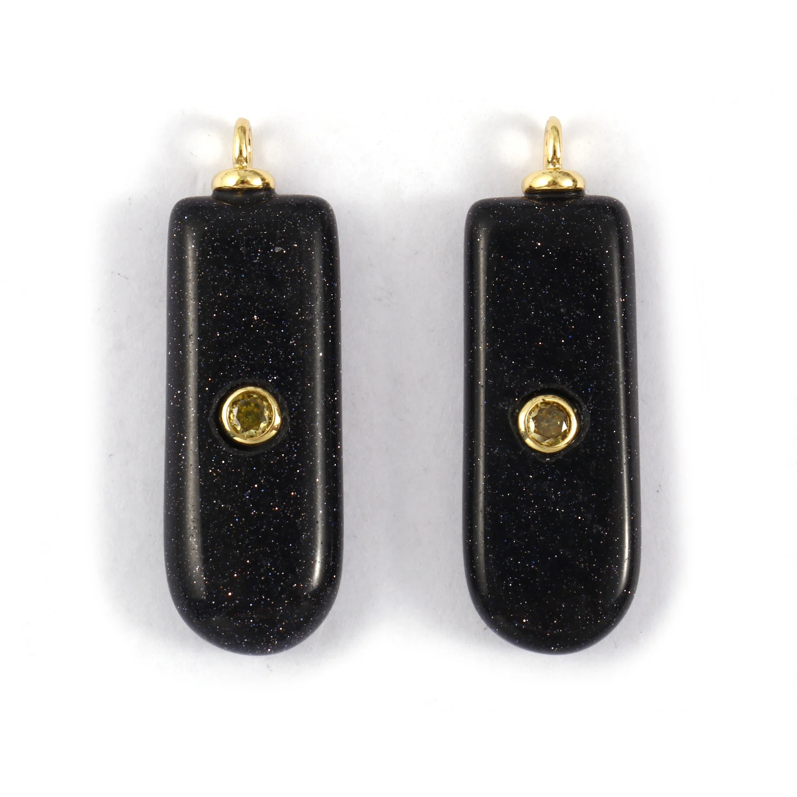 1 Piece Brass & Cubic Zirconia Natural Stone Geometric Charms 18K Gold Plated Olivary Round Pendant For DIY Necklace Making image 3