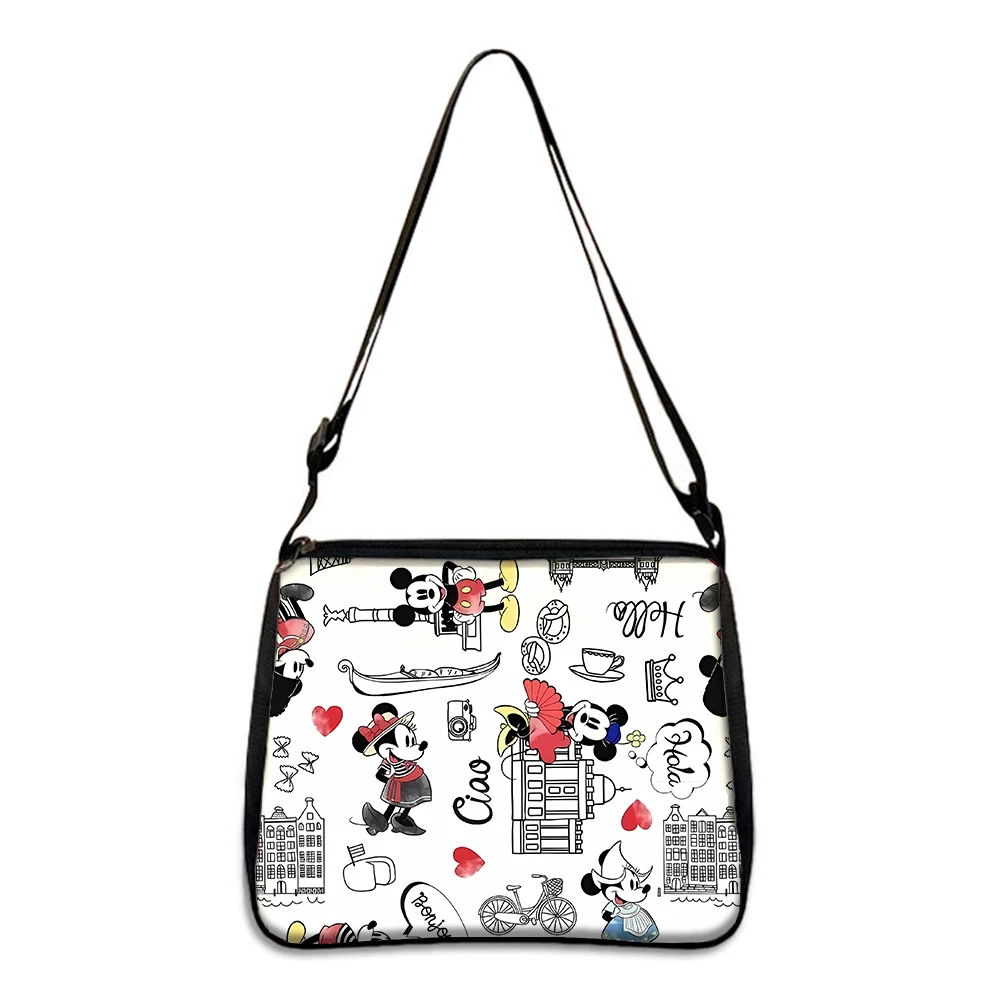 Disney Shoulder Bag Cartoon Mickey Mouse Minnie Printing Crossbody Bags for Women Men Couple Cute Large Capacity Portable Pack