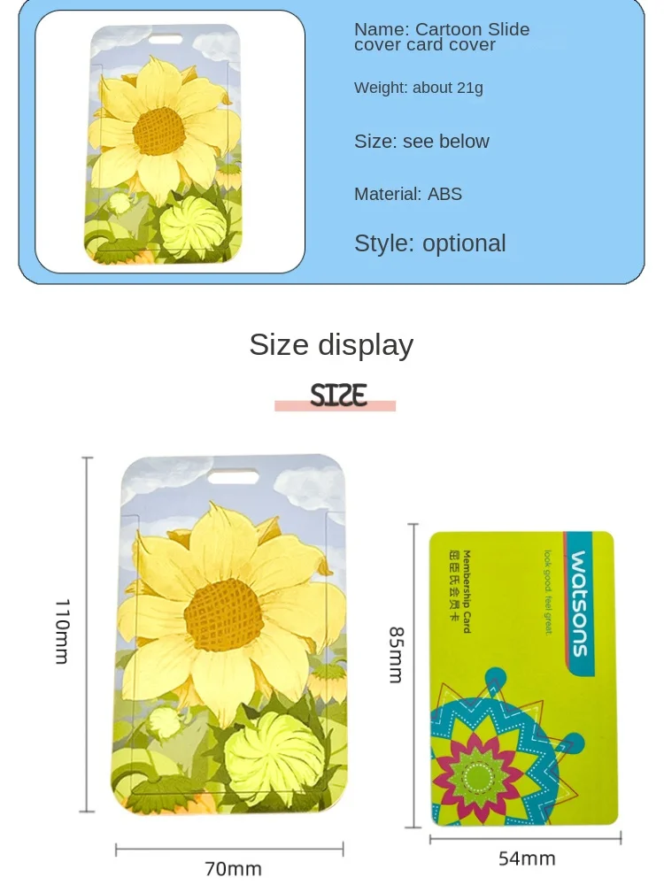 Porte-cartes de permis de travail imprimé tournesol Ins, étui pour carte d'identité de travail, porte-carte de crédit, lanière pour cartes de métro de bus, porte-badge