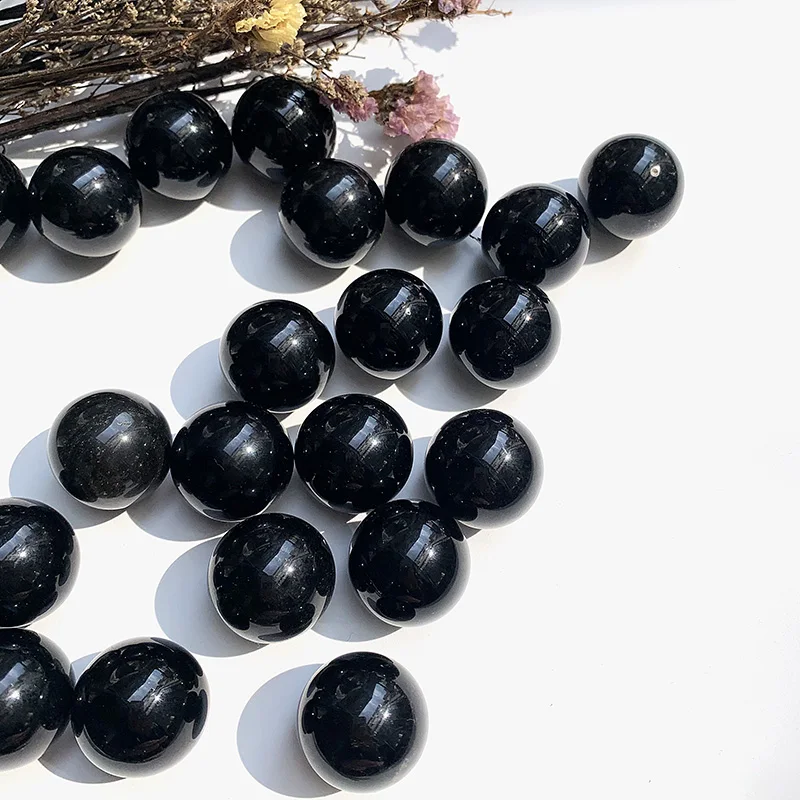 

500g 3cm Natural Crystal Ball Black Obsidian Ball Stone Prices Healing Stones Colorful Black Obsidian for Home Decor