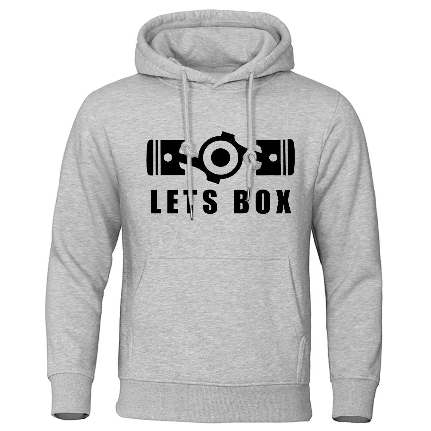 Lets Box Printing Mens Hooded Autumn Warm Hoodies Simple Soft Hoodie Street Casual Pullover