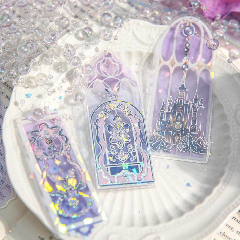 4 نمط 10 قطعة/الحقيبة قذيفة ضوء الإشارات المرجعية البلاستيكية متوهجة حلم سلسلة Ins القراءة بطاقات علامة القراءة الإشارات المرجعية طالب القرطاسية