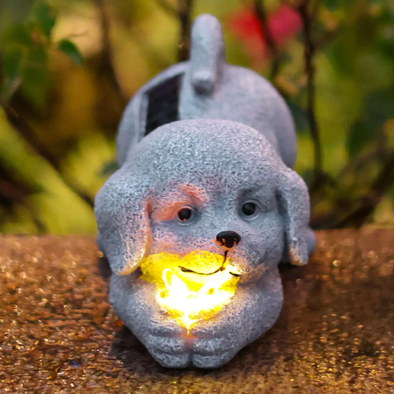 

Solar Dog Statue Garden Decor Waterproof Weather-Resistant Resin Garden Statues Solar Lights Outdoor for Lawn Patio Pathway