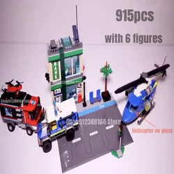 915pcs Police Chase at the Bank Building Blocks Model 60317 Toys for Children Christmas Gift