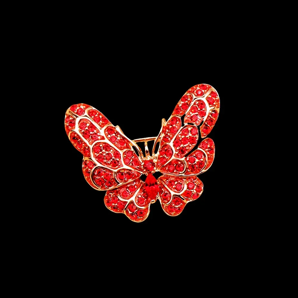 

European and American bedded diamond butterfly simple temperament insect pin brooch