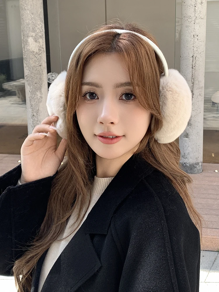 adorable-double-sided-rabbit-fur-ear-muffs-women's-winter-versatile-warm-plush-ear-covers-cycling-windproof-ear-warmers