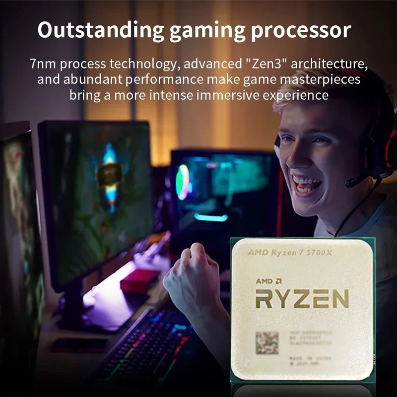 AMD Ryzen 7 5700X AMD R7 5700X CPU 8-Core 16-Thread 4.6GHz Unlocked Desktop Processor Socket AM4 Gaming CPU Without Package